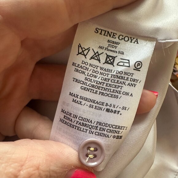 Stine Goya Judy Tiered Floral Silk Crepe Maxi Dress Multi Womens Size M Prairie - Picture 10 of 11